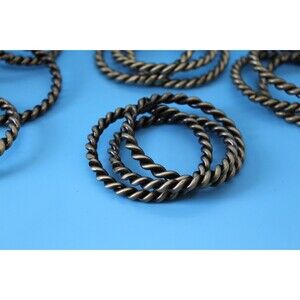 Metal Interlocking Twisted Three Ring Napkin Holders Rustic Set Of 4